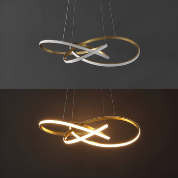 Alexia 25" Abstract Integrated LED Metal Adjustable Pendant - JONATHAN Y